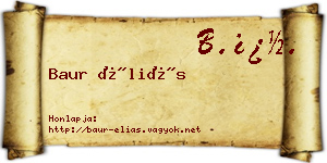 Baur Éliás névjegykártya